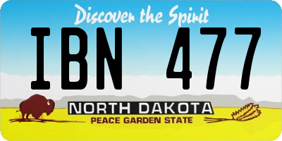 ND license plate IBN477