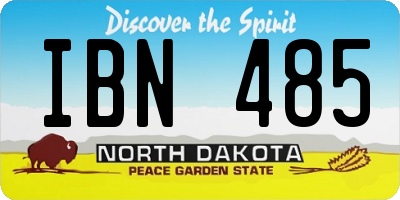 ND license plate IBN485