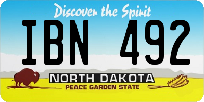 ND license plate IBN492