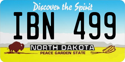 ND license plate IBN499