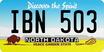 ND license plate IBN503
