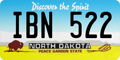 ND license plate IBN522