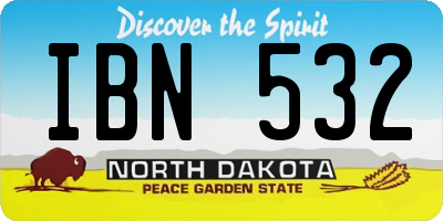 ND license plate IBN532