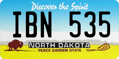 ND license plate IBN535