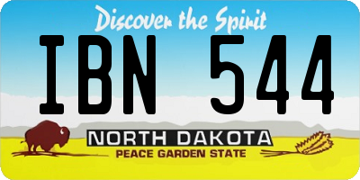 ND license plate IBN544