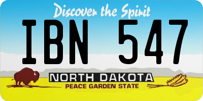 ND license plate IBN547