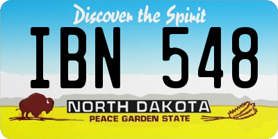 ND license plate IBN548