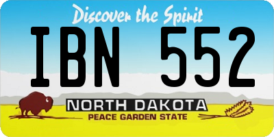 ND license plate IBN552