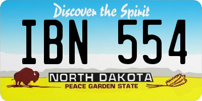 ND license plate IBN554