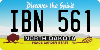 ND license plate IBN561