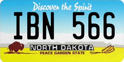 ND license plate IBN566