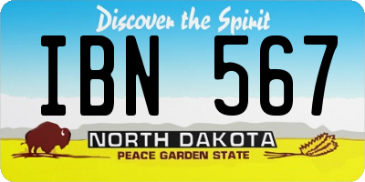 ND license plate IBN567
