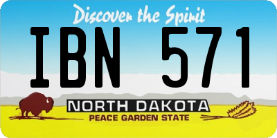 ND license plate IBN571