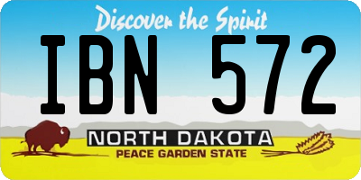 ND license plate IBN572