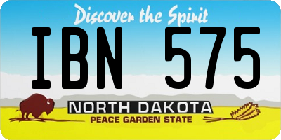 ND license plate IBN575