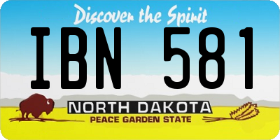 ND license plate IBN581