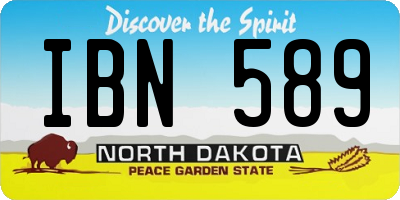 ND license plate IBN589