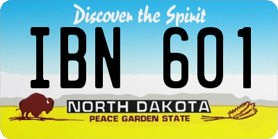 ND license plate IBN601