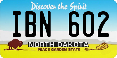 ND license plate IBN602