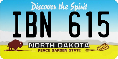 ND license plate IBN615