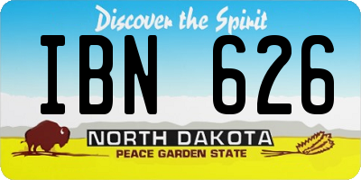 ND license plate IBN626