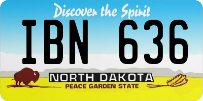 ND license plate IBN636