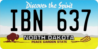 ND license plate IBN637