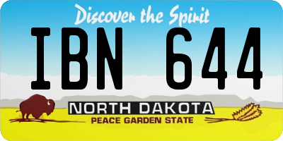 ND license plate IBN644