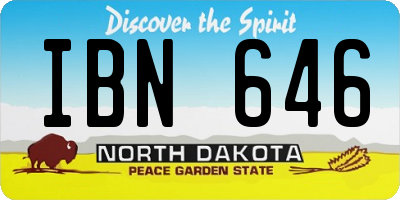 ND license plate IBN646