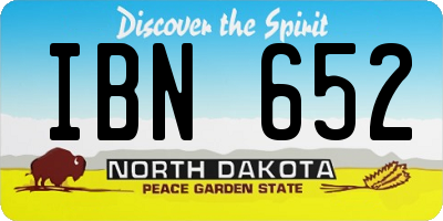 ND license plate IBN652