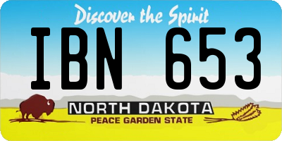 ND license plate IBN653