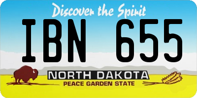 ND license plate IBN655