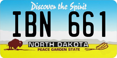 ND license plate IBN661