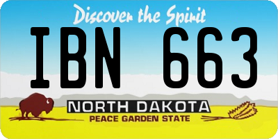 ND license plate IBN663