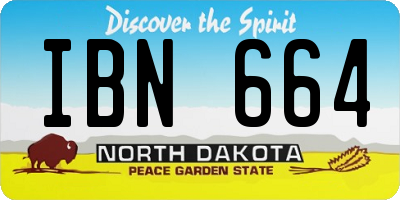 ND license plate IBN664