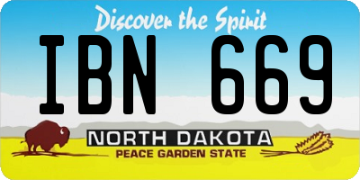 ND license plate IBN669