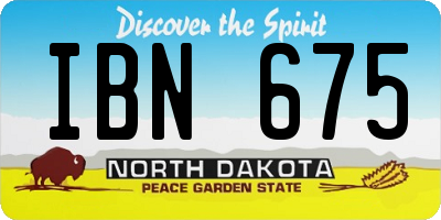 ND license plate IBN675