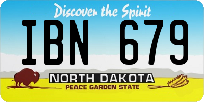 ND license plate IBN679