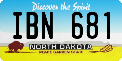 ND license plate IBN681