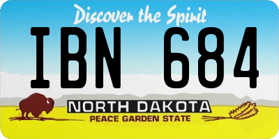 ND license plate IBN684