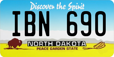 ND license plate IBN690