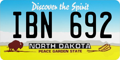 ND license plate IBN692