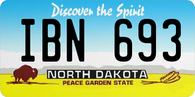 ND license plate IBN693