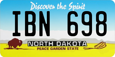 ND license plate IBN698