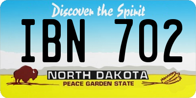 ND license plate IBN702