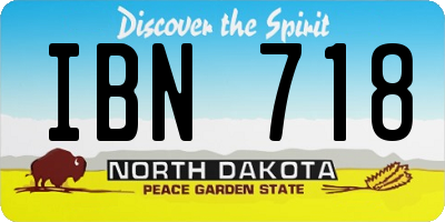 ND license plate IBN718