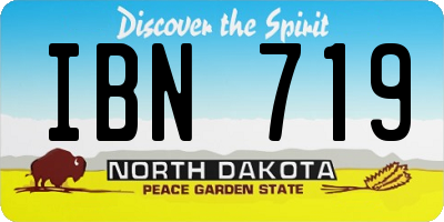 ND license plate IBN719