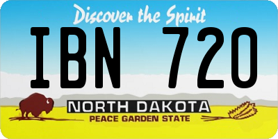 ND license plate IBN720