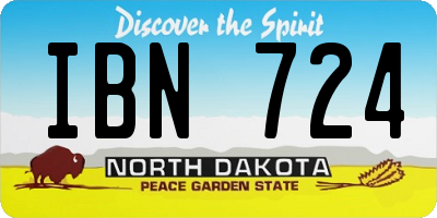 ND license plate IBN724
