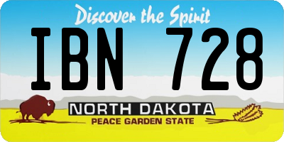 ND license plate IBN728